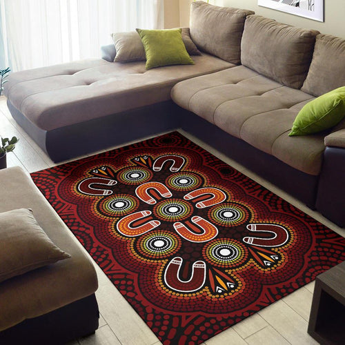 aboriginal-area-rug-aboriginal-dot-painting-flowers-style