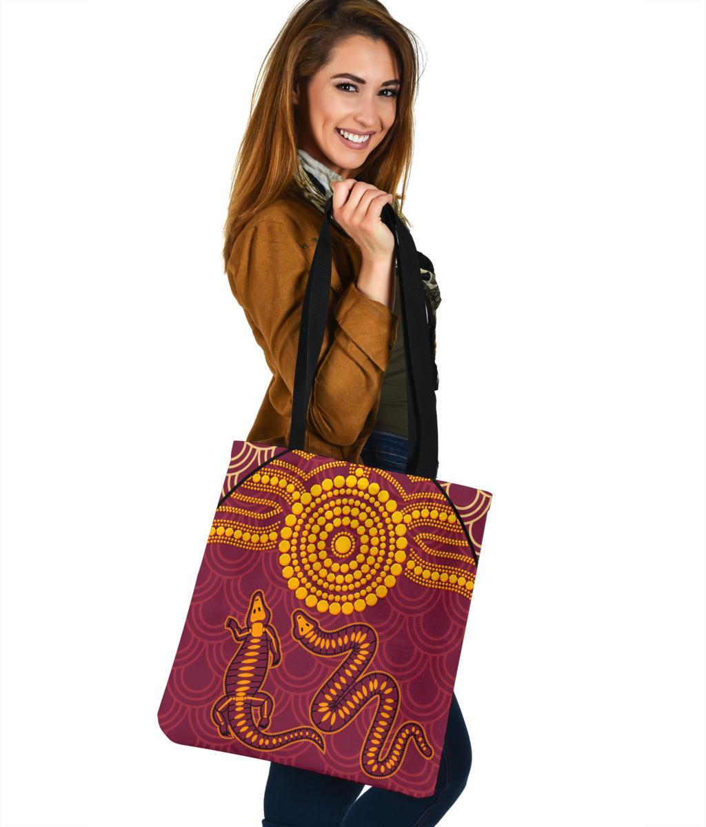 aboriginal-tote-bags-aboriginal-snake-and-alligator