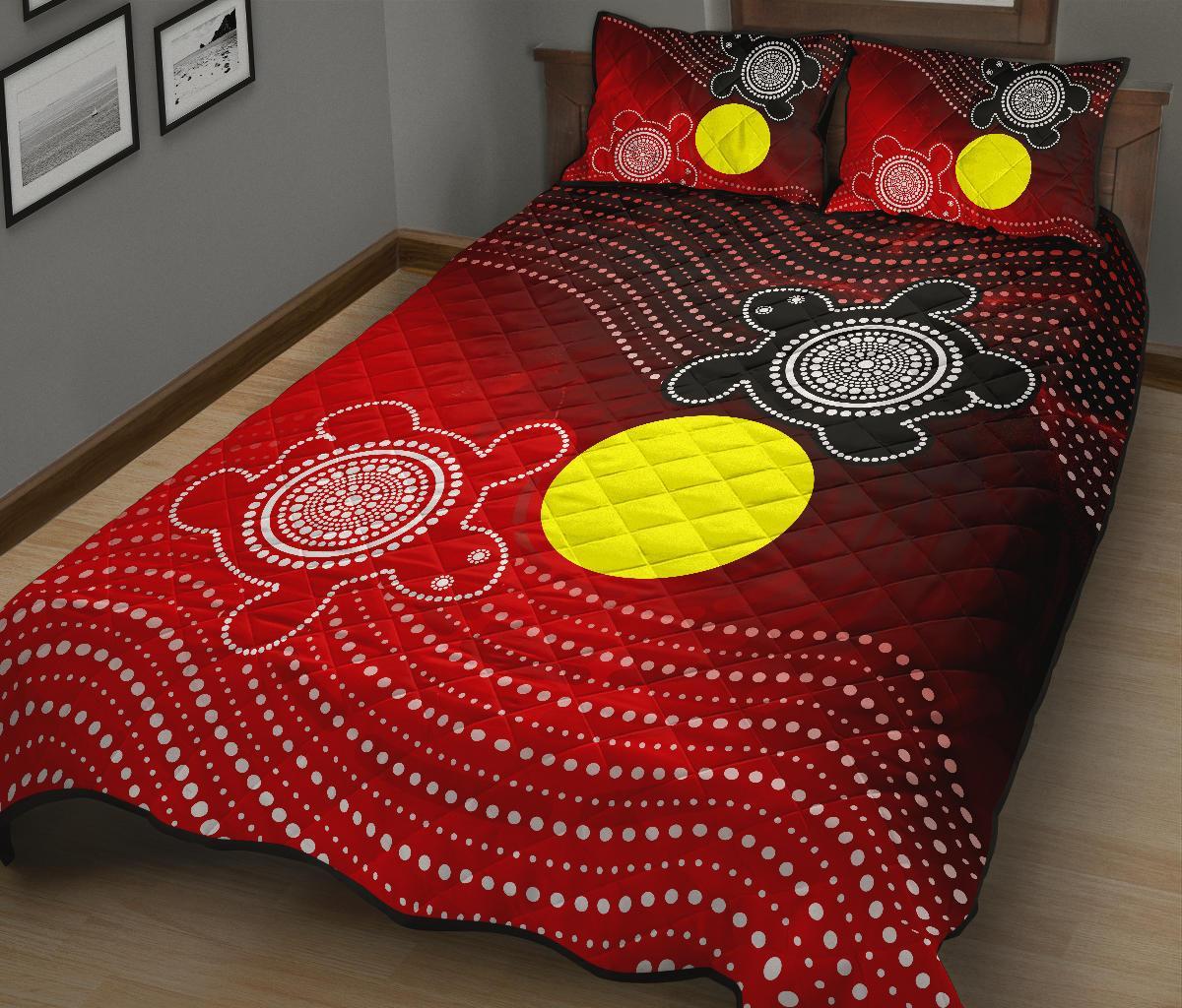 aboriginal-quilt-bed-set-indigenous-circle-dot-painting-style