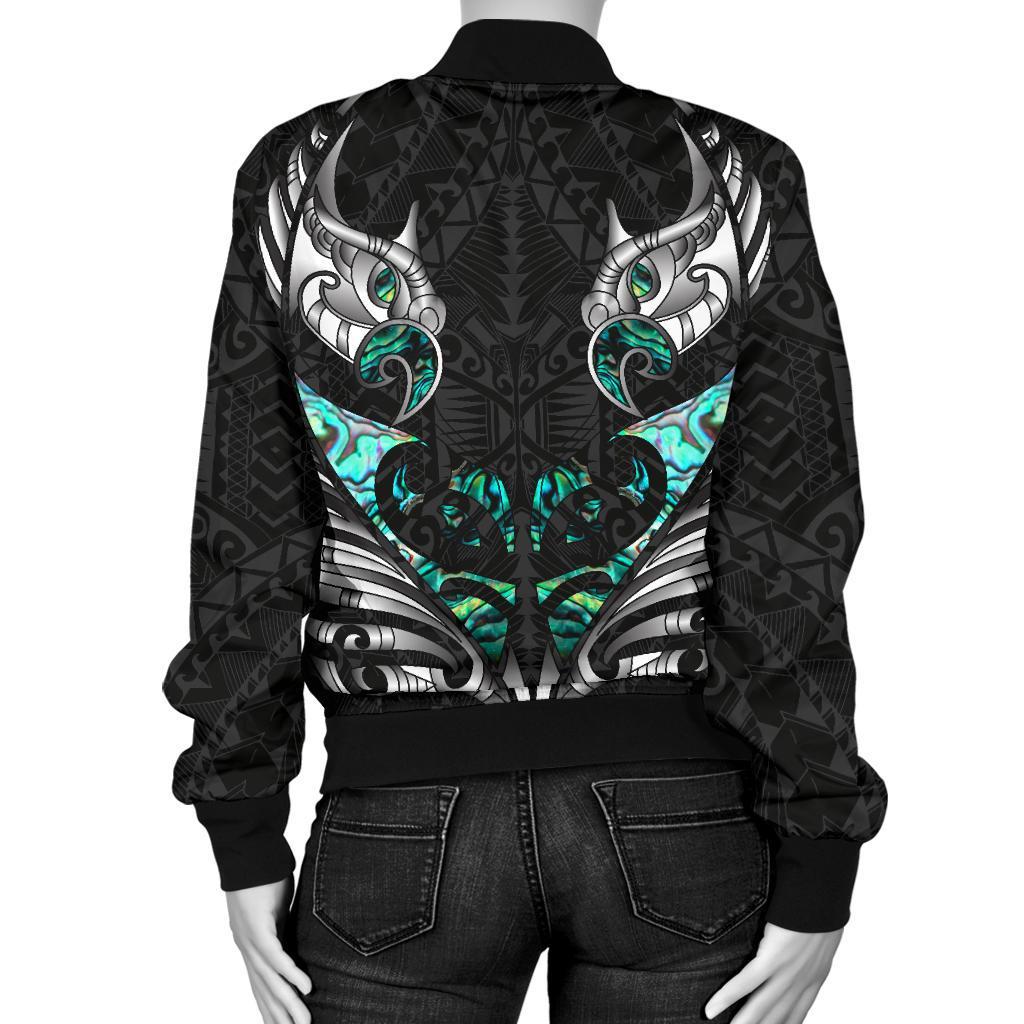 new-zealand-bomber-jacket-for-women-manaia-paua-fern-wing-white