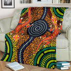 1st-australia-premium-blanket-aboriginal-two-lizards-dot-painting-circle