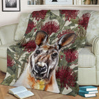premium-blanket-kangaroo-blanket-waratah-flowers-painting
