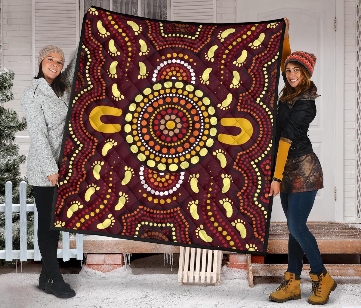 aboriginal-premium-quilt-indigenous-circle-footprint