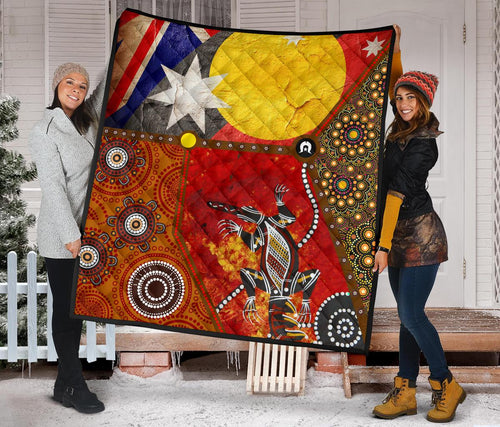 premium-quilt-aboriginal-dot-painting-flags-crocodile