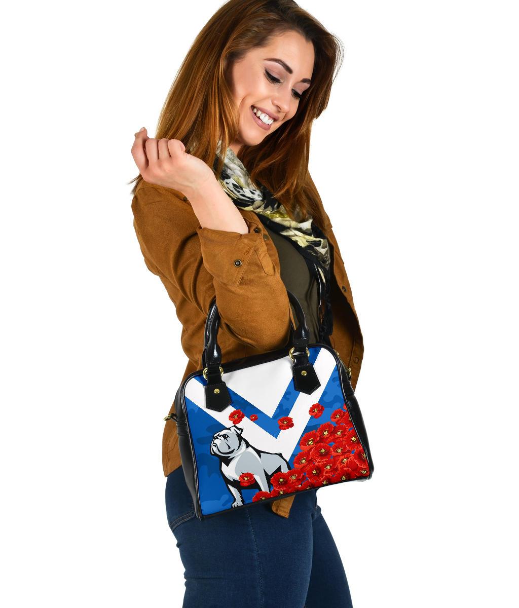 Bulldogs Shoulder Hand bag Poppy Flowers - Vibe Hoodie