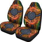 1st-australia-car-seat-covers-aboriginal-two-lizards-dot-painting-circle