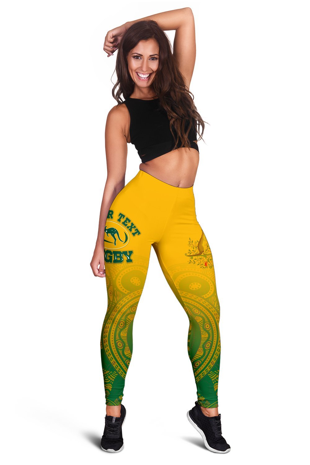 custom-aboriginal-womens-leggings-australia-rugby-and-coat-of-arms
