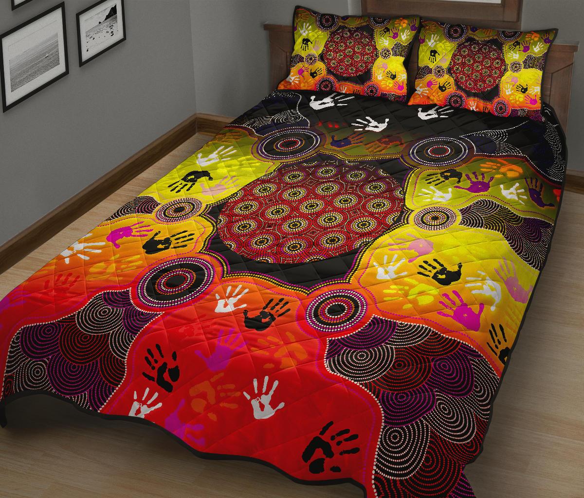 aboriginal-quilt-bed-set-indigenous-circle-dot-painting-hand-art