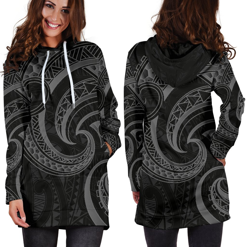 new-zealand-maori-mangopare-women-hoodie-dress-polynesian-black