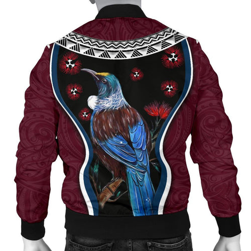 new-zealand-tui-bird-men-bomber-jacket-pohutukawa-burgundy