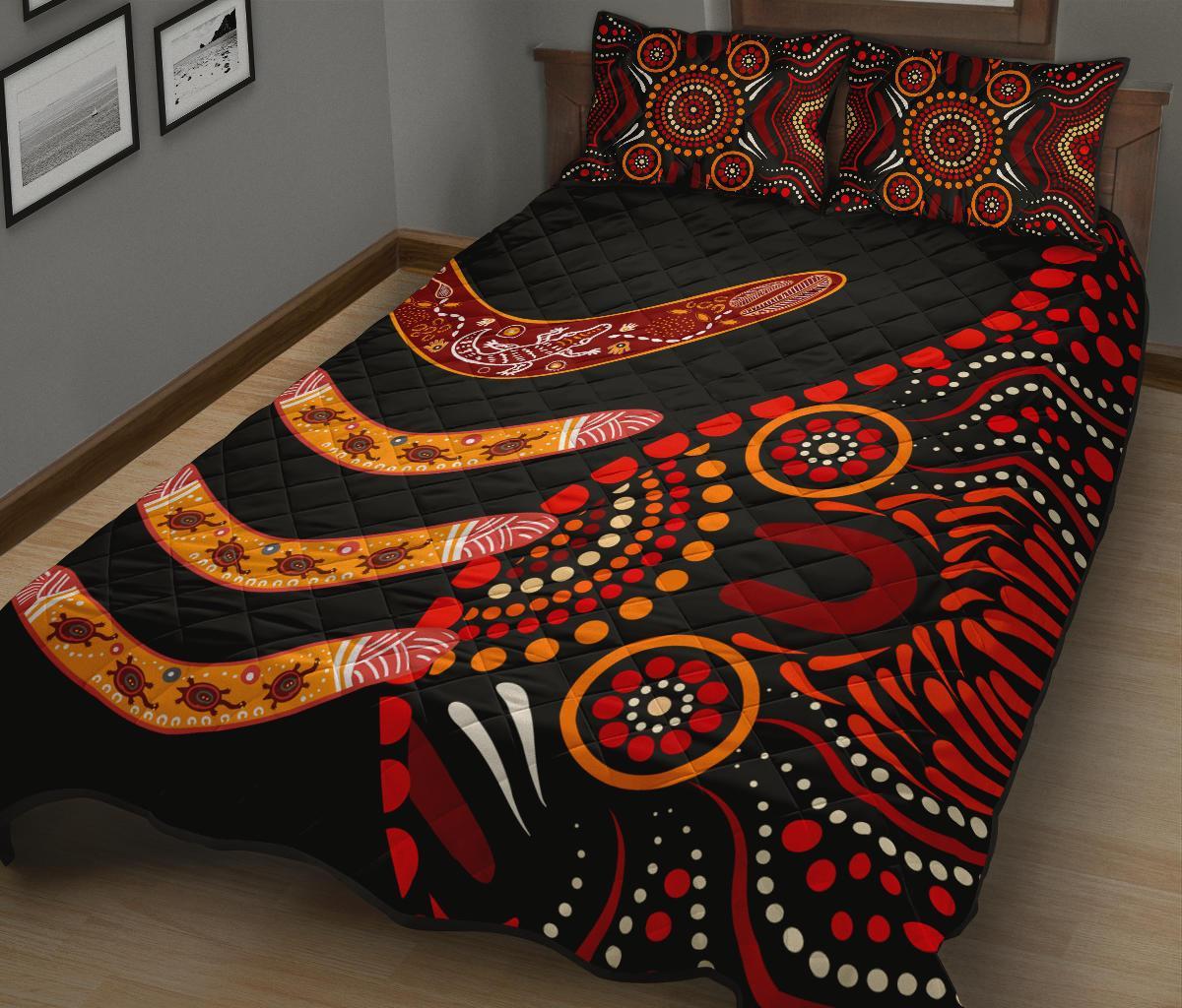 aboriginal-quilt-bed-set-aboriginal-boomerangs-with-dot-painting-pattern