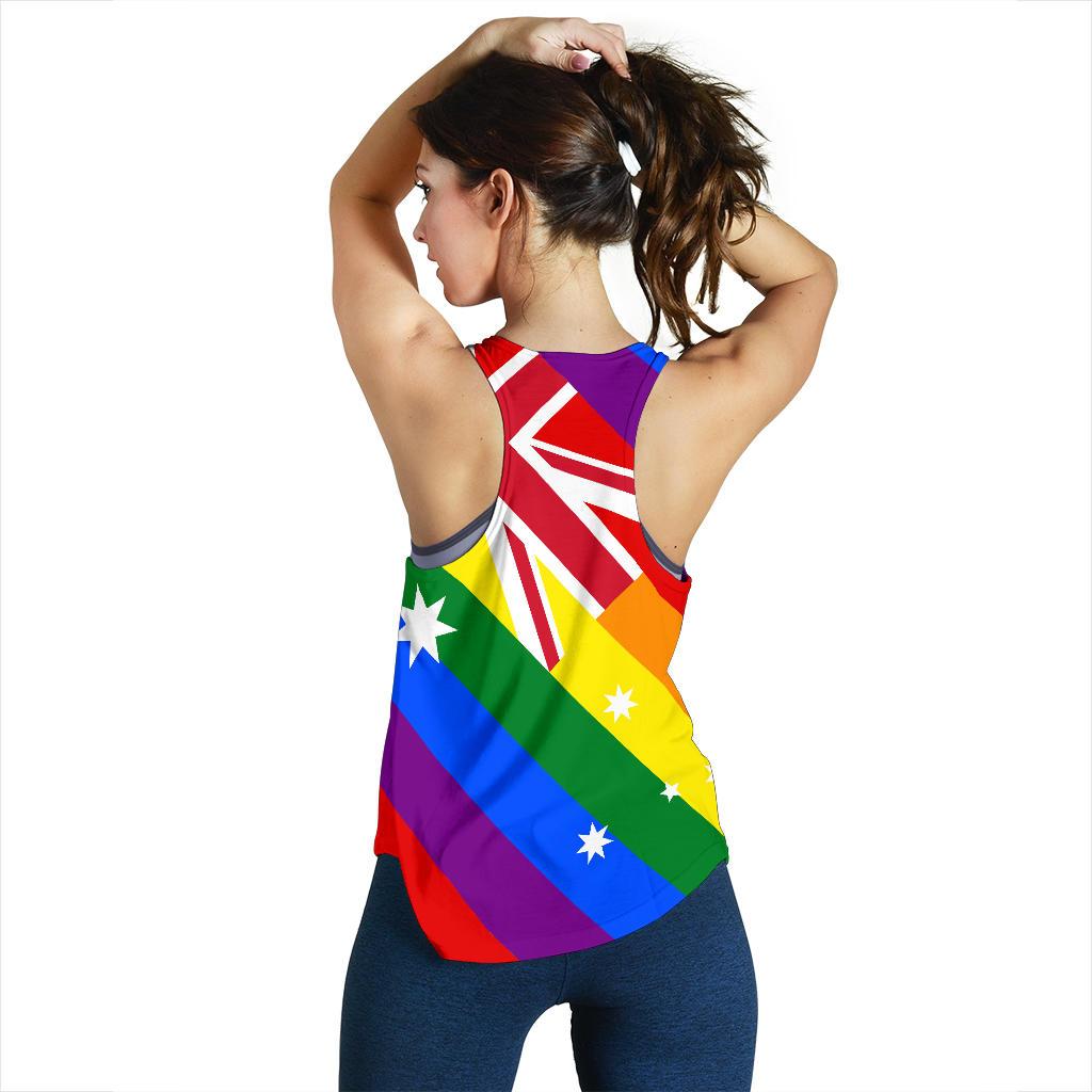 Racerback Tank - Aus Flag Tank Top Lgbt Color - Women - Vibe Hoodie
