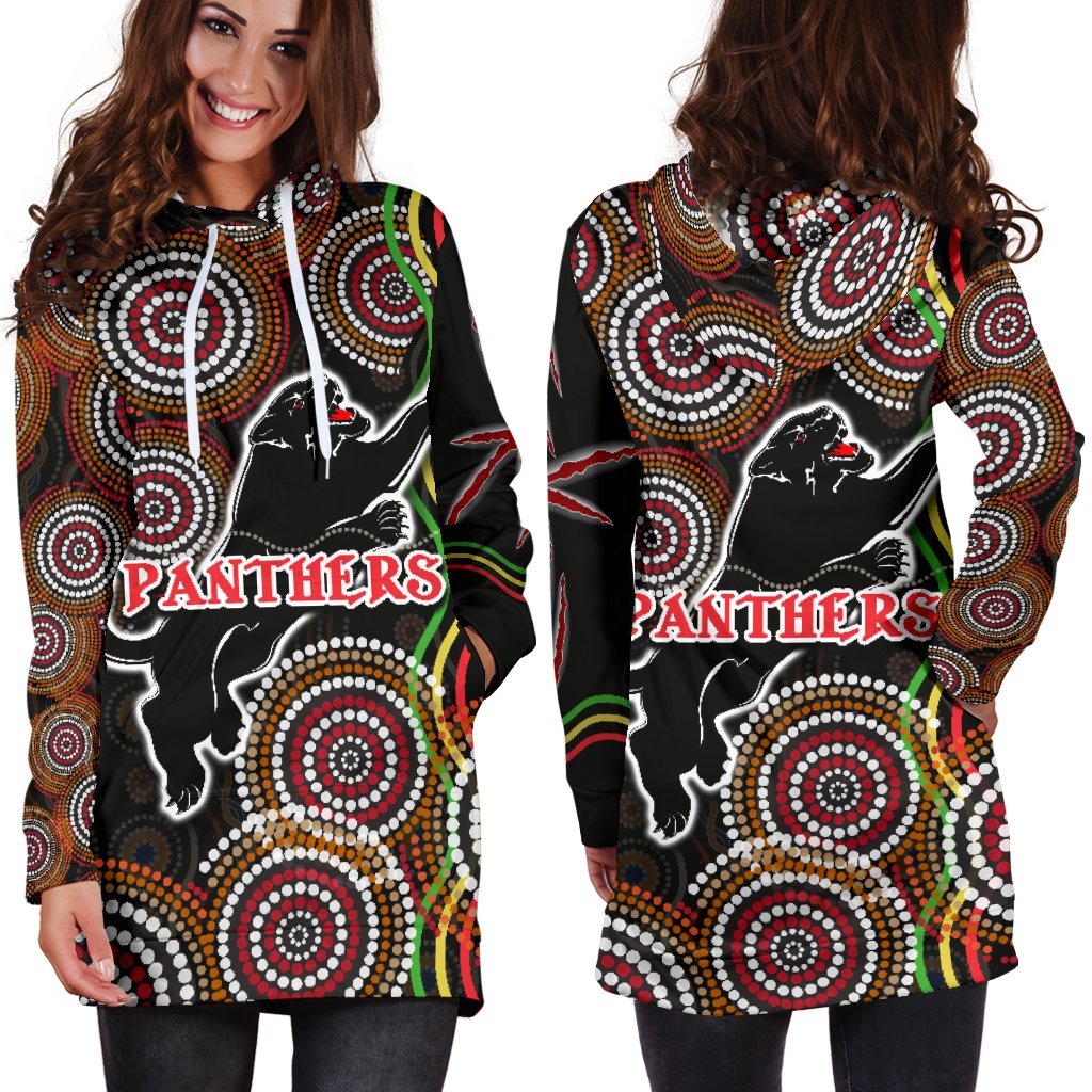 panthers-black-women-hoodie-dress-indigenous-penrith-version
