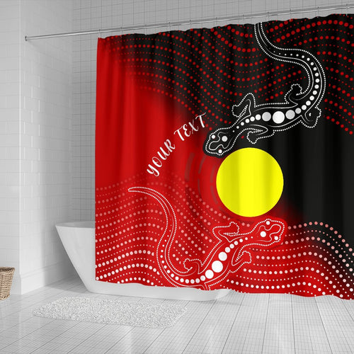 customaboriginal-shower-curtain-two-indigenous-lizard