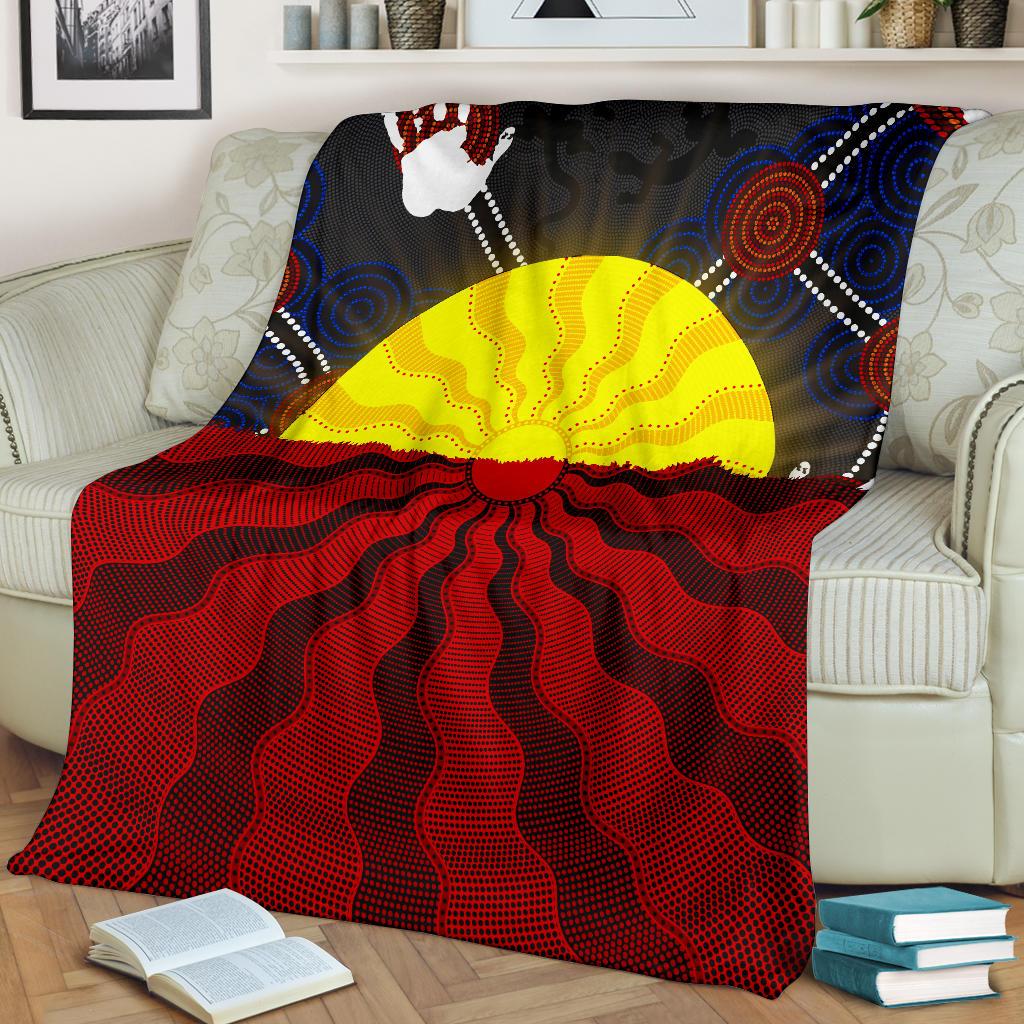 aboriginal-premium-blanket-aboriginal-lives-matter-flag-sun-dot-painting