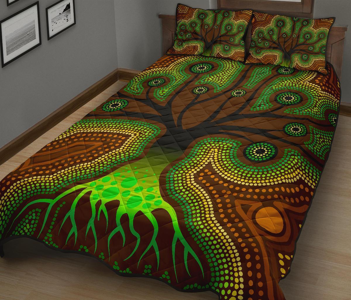 aboriginal-quilt-bed-set-tree-dot-painting-art