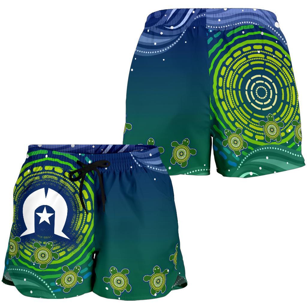 Torres Strait Islanders Women's Shorts - Aboriginal Turtle - Vibe Hoodie