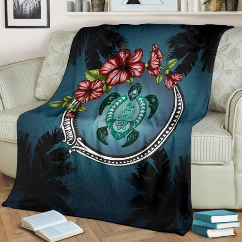 new-zealand-premium-blanket-polynesian-ohana-turtle-hibiscus-mother-son