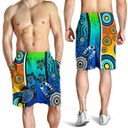 aboriginal-mens-shorts-indigenous-turtle-dot-painting-art