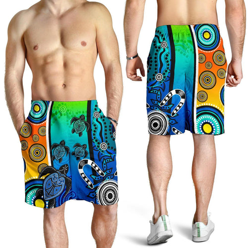 aboriginal-mens-shorts-indigenous-turtle-dot-painting-art