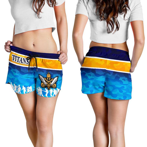 Gold Coast Women Shorts Titans Gladiator Anzac Day 2021 Version - Camouflage - Vibe Hoodie