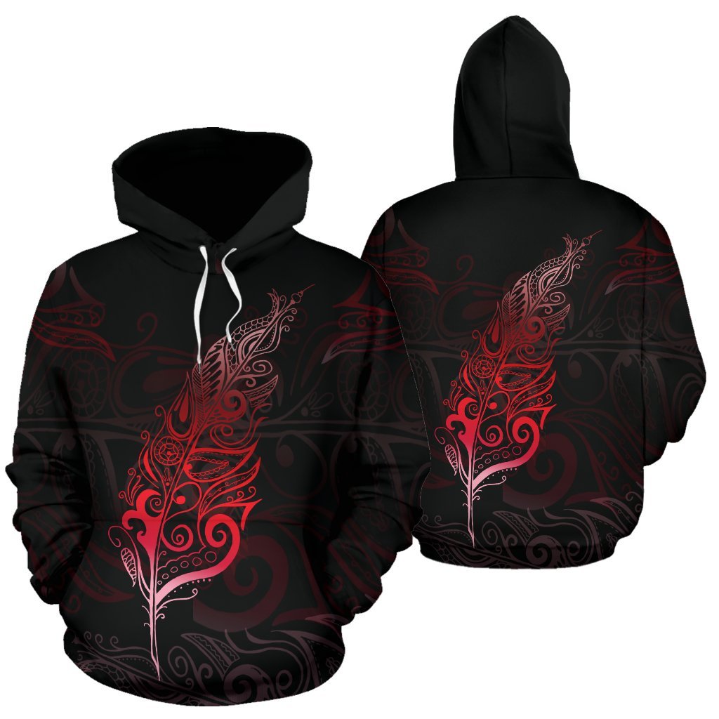 light-silver-fern-new-zealand-hoodie-red