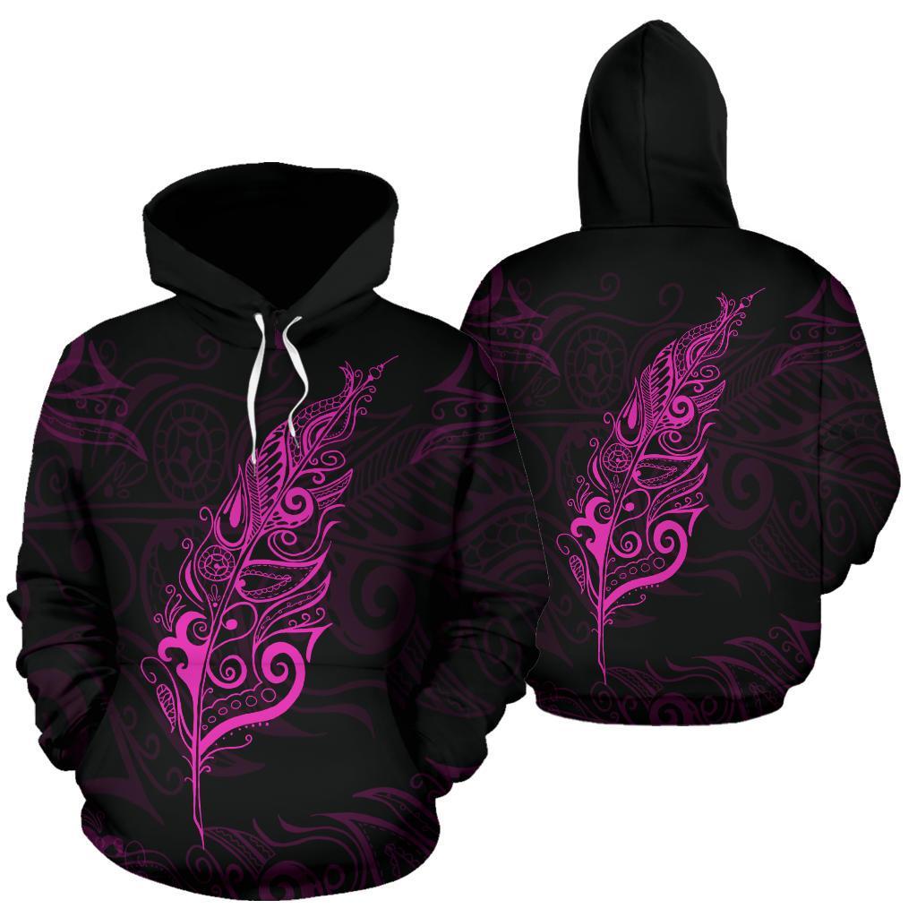 pink-silver-fern-new-zealand-basic-hoodie