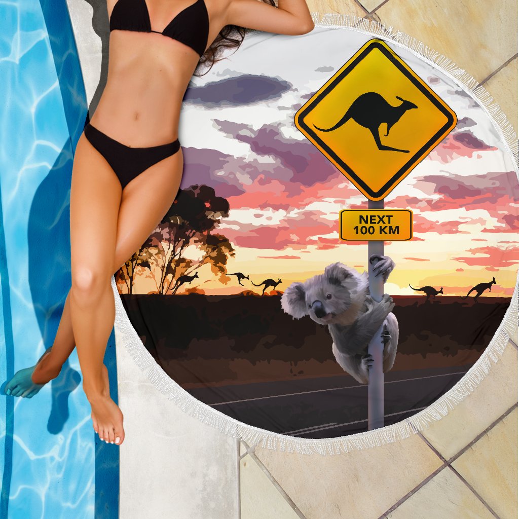 beach-blanket-koala-blanket-kangaroo-sign-sunset-landscape-art-59-x-59-inches