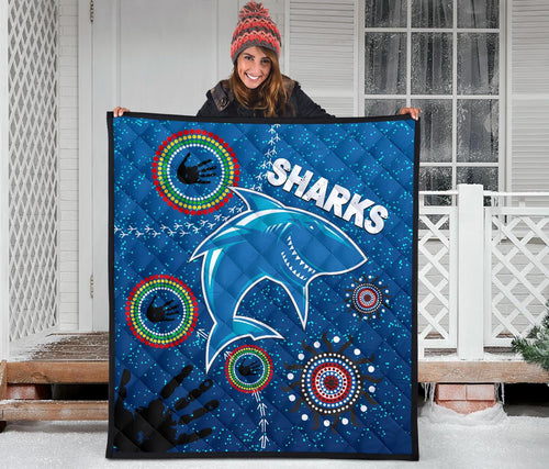 naidoc-sharks-premium-quilt-cronulla-aboriginal-style