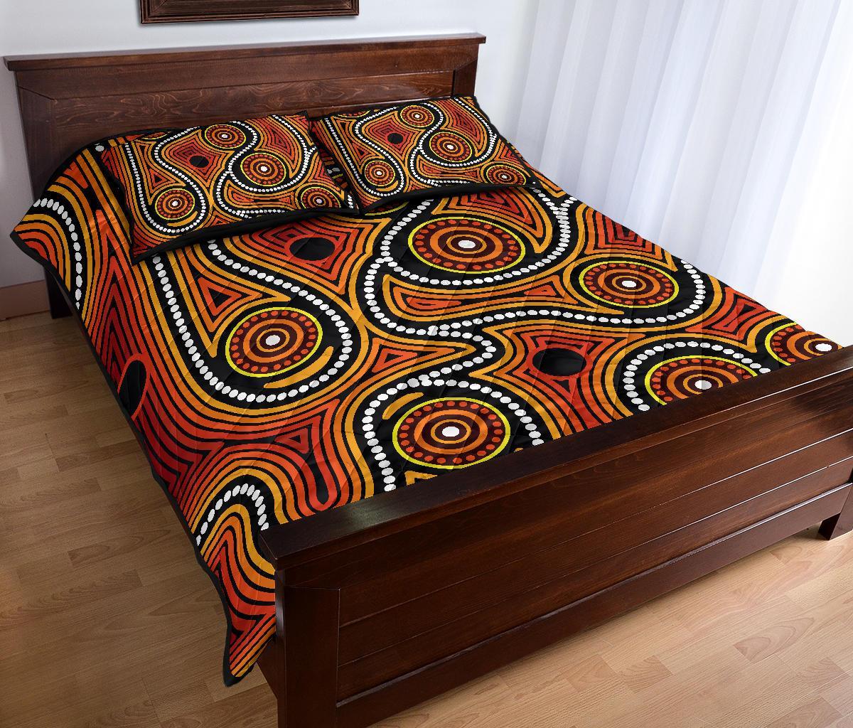 aboriginal-quilt-bed-set-indigenous-circle-dot-painting-ver01