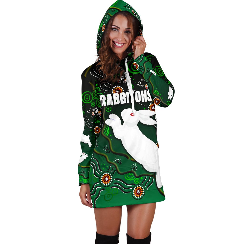 rabbitohs-womens-hoodie-dress-simple-indigenous