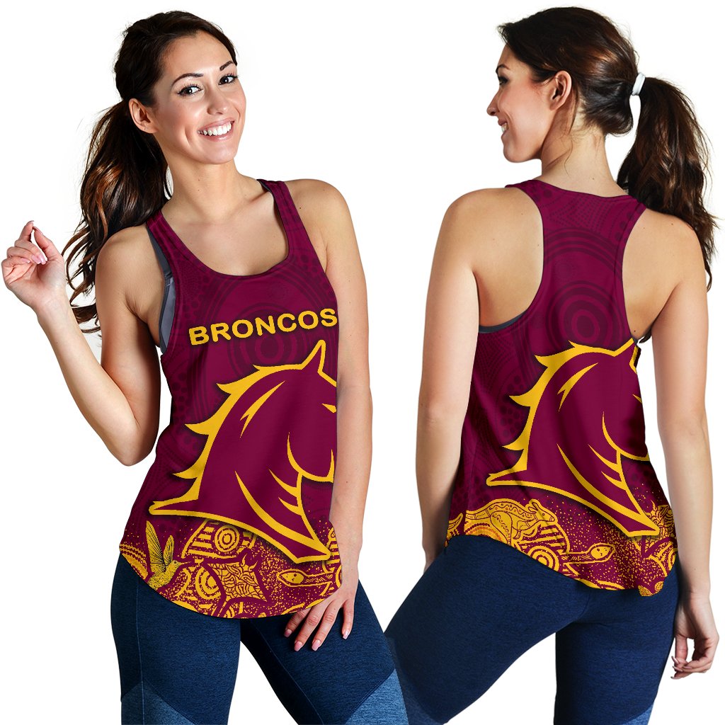 Brisbane Women Racerback Tank Broncos Indigenous - Vibe Hoodie