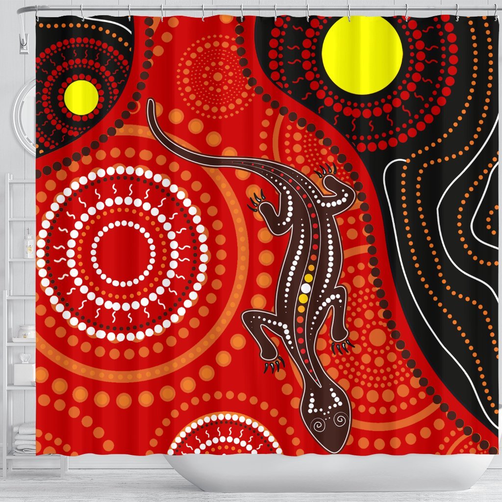 aboriginal-shower-curtain-australia-lizard-dot-painting-art