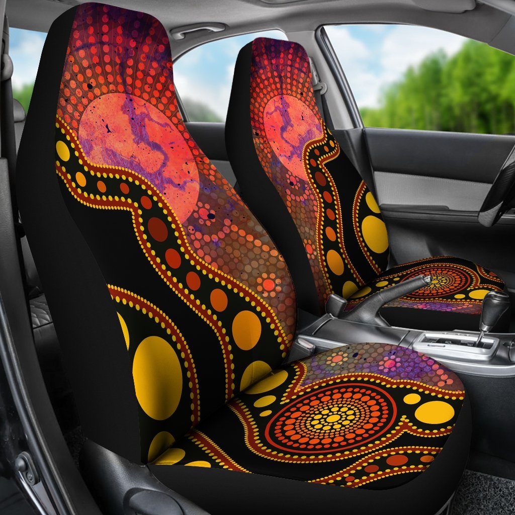 aboriginal-car-seat-covers-australia-indigenous-flag-circle-dot-painting-art-golden