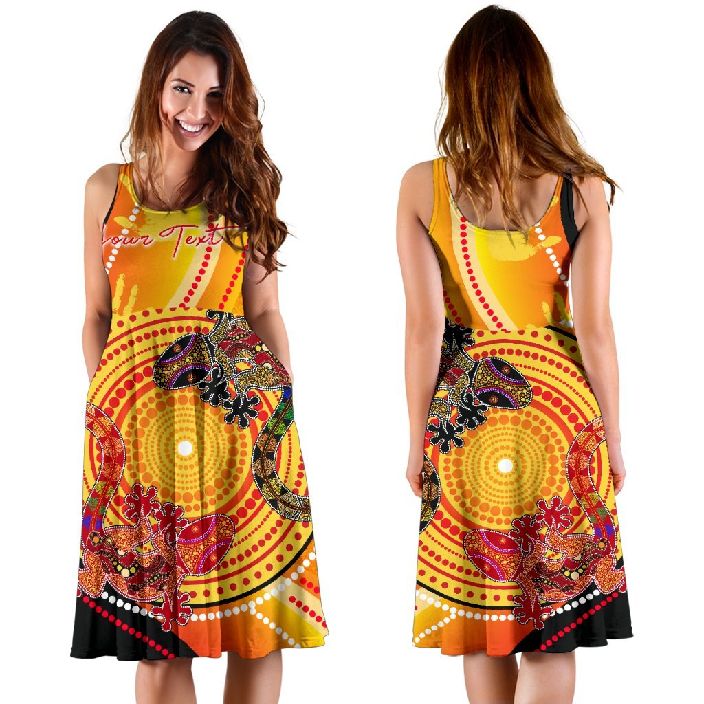 Aboriginal Personalised Women's Dress - Couple Aboriginal Lizards - Vibe Hoodie