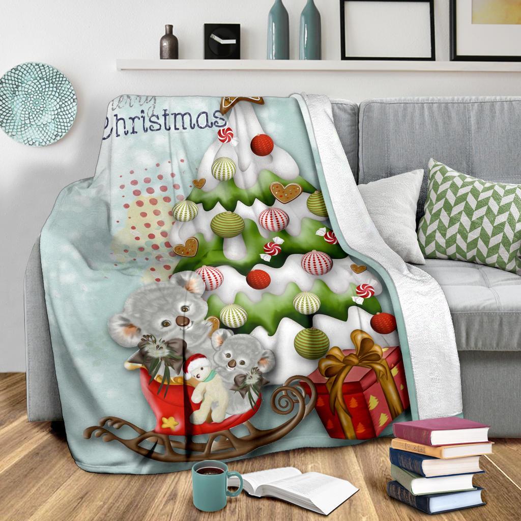 christmas-premium-blanket-koala-blanket-merry-christmas