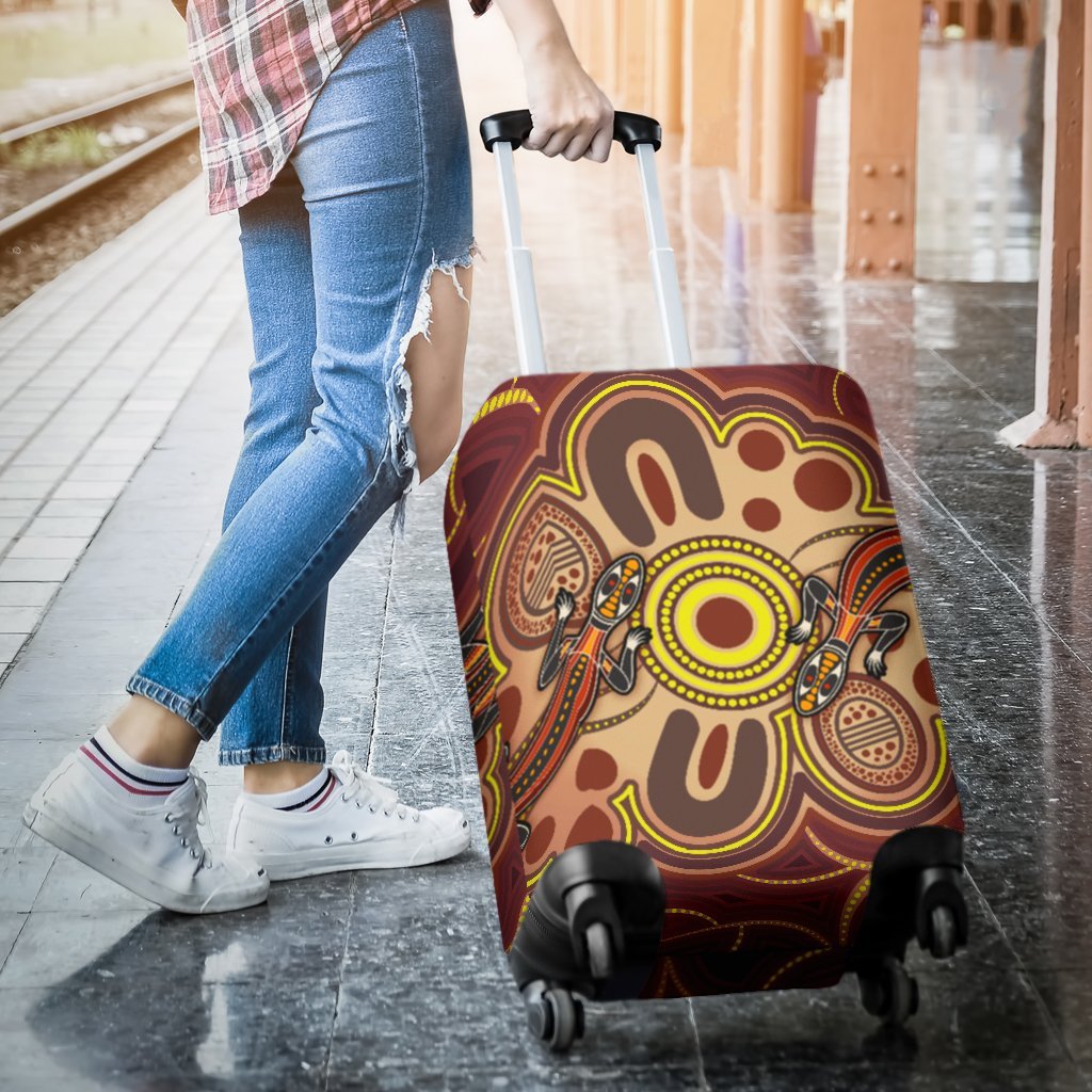 aboriginal-luggage-covers-indigenous-lizard-dot-painting-art