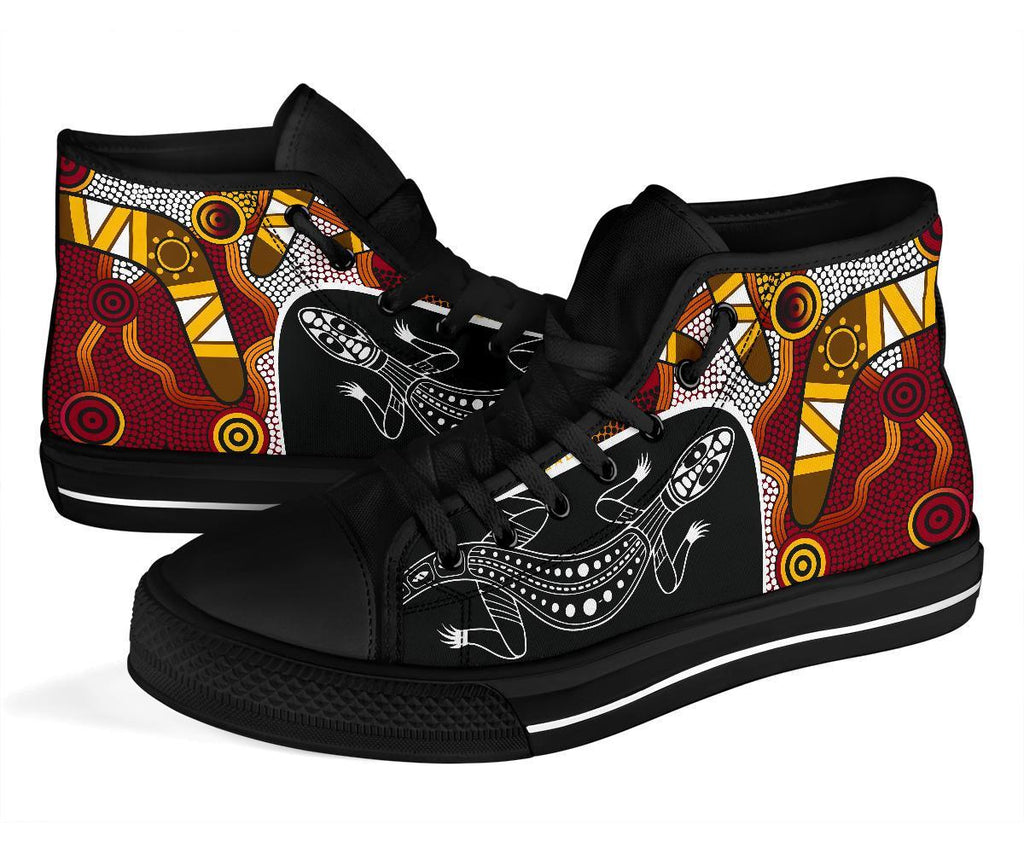 high-top-shoes-aboriginal-dot-painting-lizard-shoes