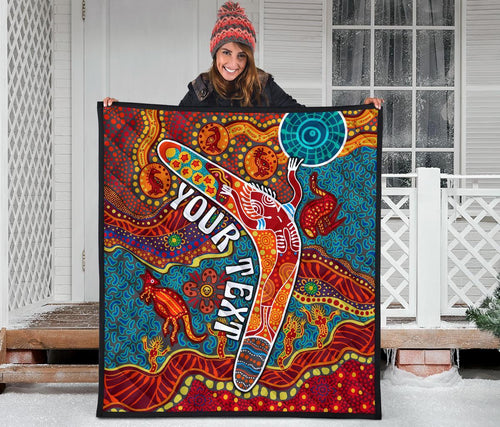 aboriginal-personalised-premium-quilt-indigenous-boomerang