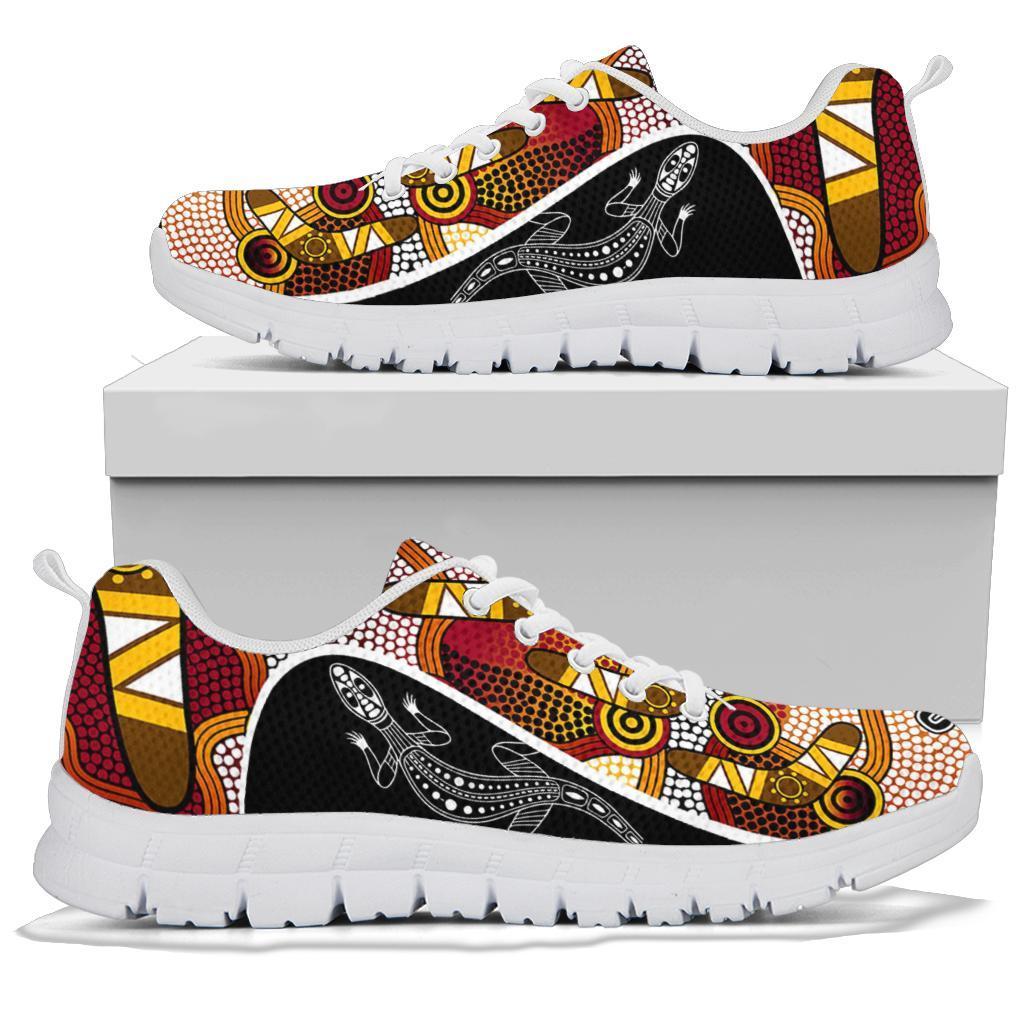 aboriginal-sneakers-lizard-boomerang-patterns-aboriginal-dot-shoes