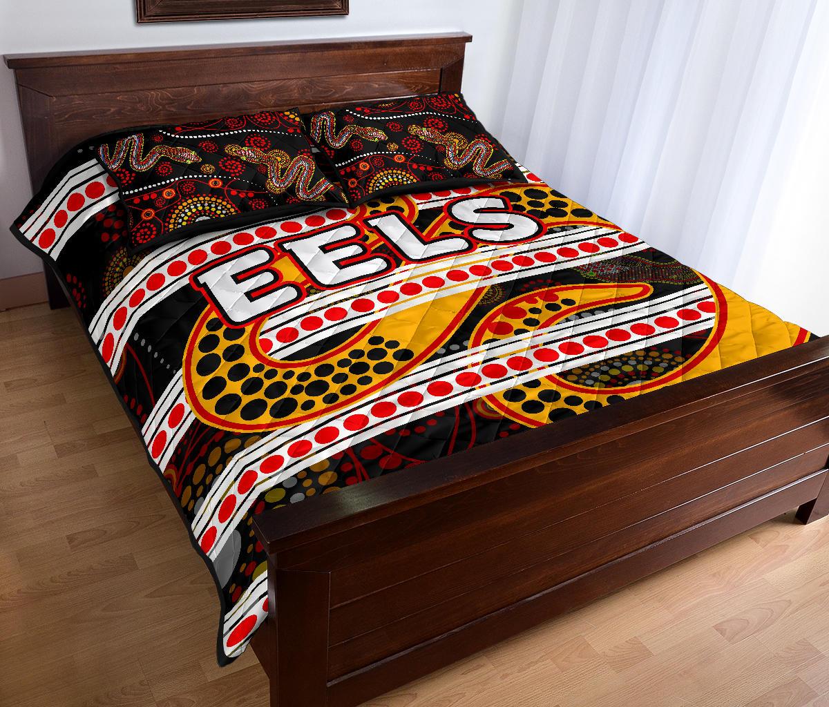 parramatta-eels-quilt-bed-set-tribal-style-black