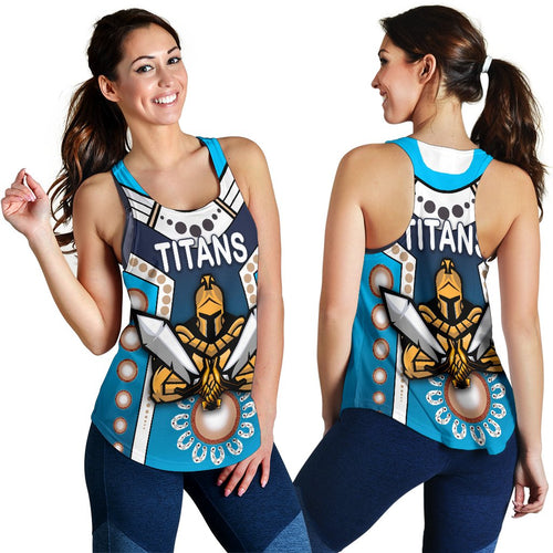 Gold Coast Women Racerback Tank Titans Gladiator Simple Indigenous - Vibe Hoodie