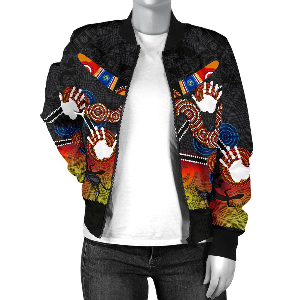 aboriginal-womens-bomber-jacket-australian-boomerang-and-snake-indigenous-art