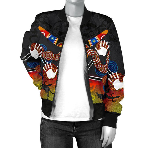 aboriginal-womens-bomber-jacket-australian-boomerang-and-snake-indigenous-art