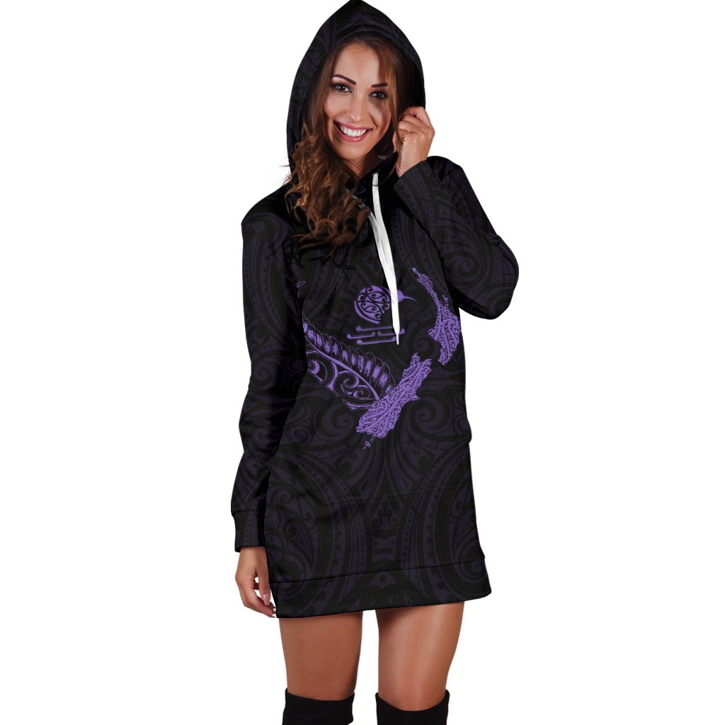 new-zealand-heart-womens-hoodie-dress-map-kiwi-mix-silver-fern-pastel-purple