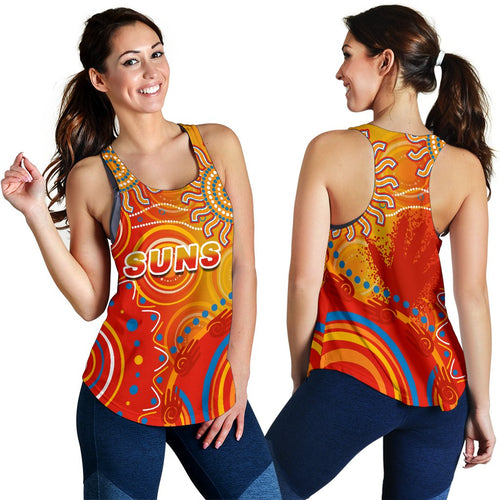 Suns Women Racerback Tank Sun Indigenous Gold Coast - Vibe Hoodie
