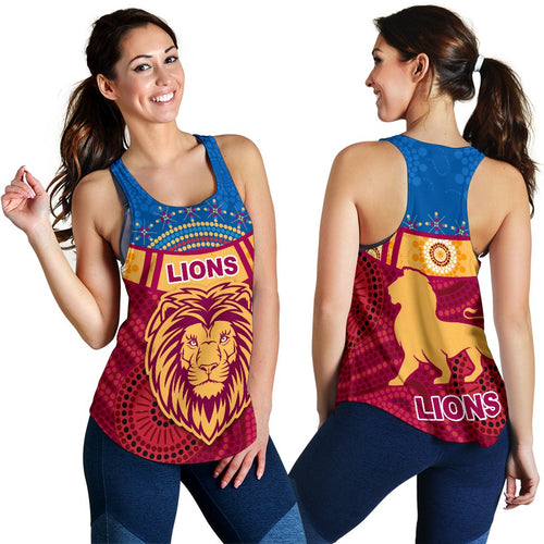 Brisbane Indigenous Women Racerback Tank Proud Lions - Vibe Hoodie