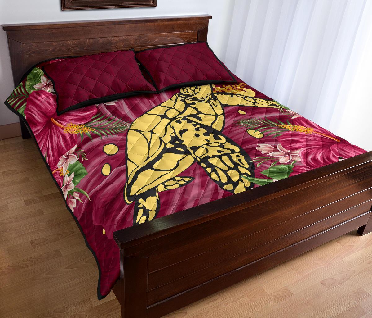 new-zealand-quilt-bed-set-turtle-polynesian-hibiscus