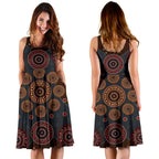 Midi Dress - Aboriginal Dot Painting Dress Ver02 - Vibe Hoodie