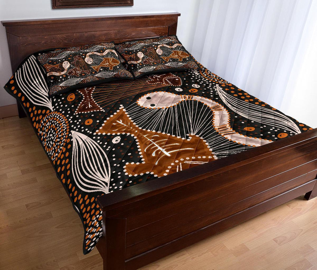 aboriginal-quilt-bed-set-indigenous-fish-and-snake